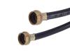 Black Rubber Washing Machine Hoses With Elbows - 1 Pair