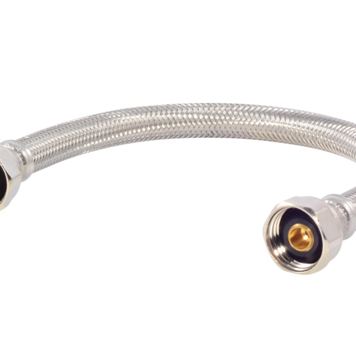 Eastman 48904 PVC Faucet Connector – 1/2" FIP X 30", Braided Nylon Reinforced, Lead-Free, For Tight Spaces