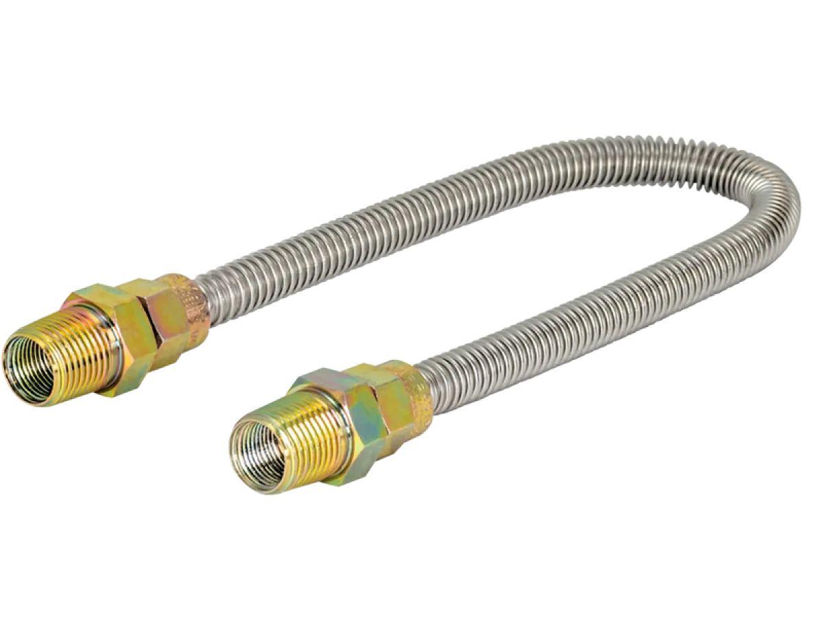 maaです。 3/8 in. OD Stainless Steel Gas Connector - MIP x MIP | Eastman