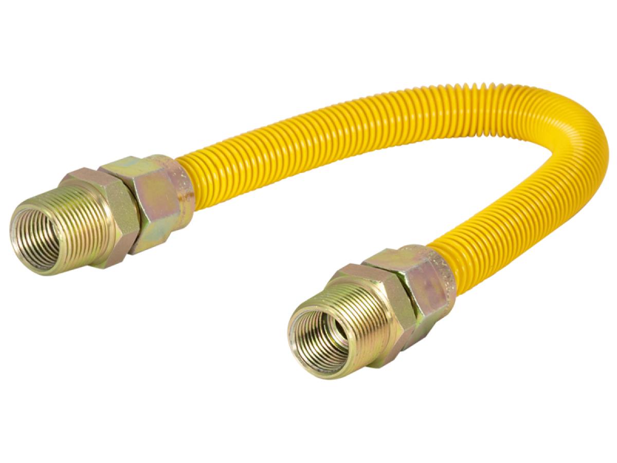 3/8" ID SS COATED GAS CONNECTOR - 1/2" MIP X 1/2" FIP X 60