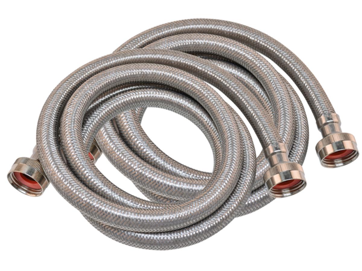 【C25131】Novdelbright/「EN.」 Stainless Steel Braided Washing Machine Hose - 1 Pair | Eastman
