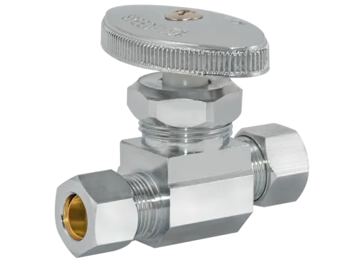 SpeedFlex™ Multi-Turn Compression Straight Stop Valve (Rough Brass) - SKU: 04354LF