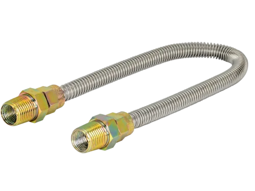 3/8 in. OD Stainless Steel Gas Connector - MIP x MIP - SKU: 10SS505024