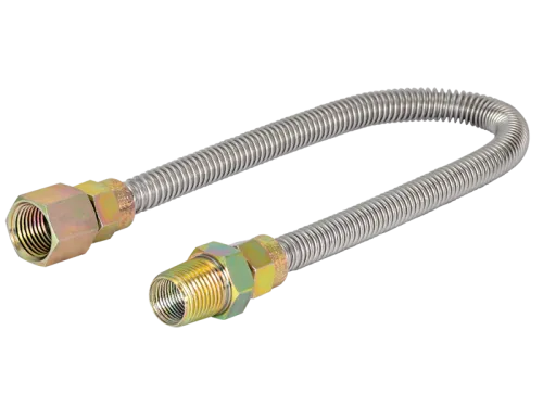 3/8 in. OD Stainless Steel Gas Connector - FIP x MIP - SKU: 10SS515024