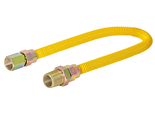 3/8 in. OD Epoxy-Coated Gas Connector - FIP x MIP - SKU: 10YE515048