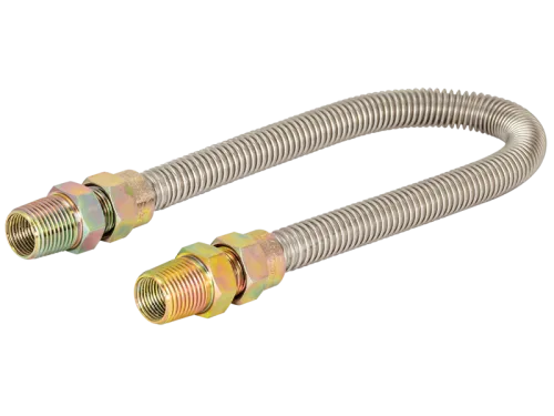1/2 in. OD Stainless Steel Gas Connector - MIP x MIP - SKU: 20SS505048