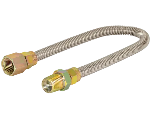 1/2 in. OD Stainless Steel Gas Connector - FIP x MIP - SKU: 20SS515018