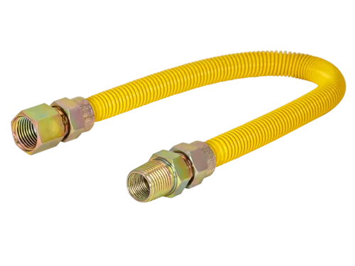 1/2 in. OD Epoxy-Coated Gas Connector - FIP x MIP - SKU: 20YE515012