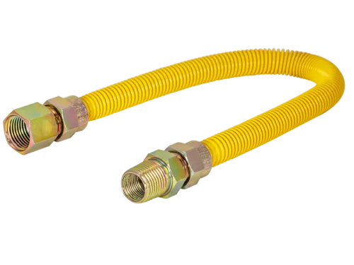 1/2 in. OD Epoxy-Coated Gas Connector - FIP x MIP - SKU: 20YE515018