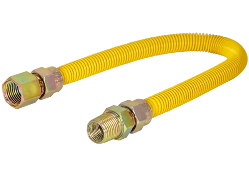 1/2 in. OD Epoxy-Coated Gas Connector - FIP x MIP - SKU: 20YE515024