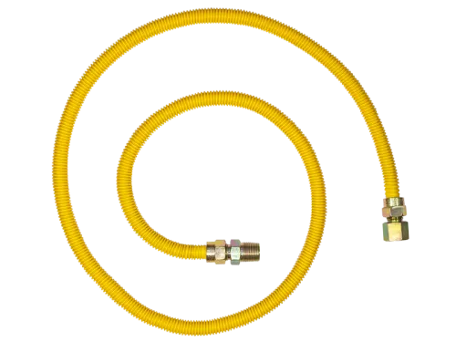 1/2 in. OD Epoxy-Coated Gas Connector - FIP x MIP - SKU: 20YE515060