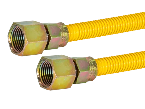 1/2 in. OD Epoxy-Coated Gas Connector - FIP x FIP - SKU: 20YE515136