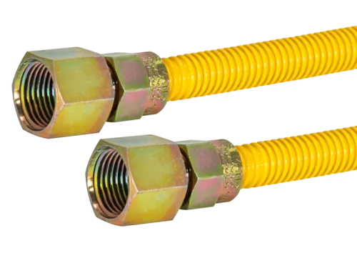 1/2 in. OD Epoxy-Coated Gas Connector - FIP x FIP - SKU: 20YE515148
