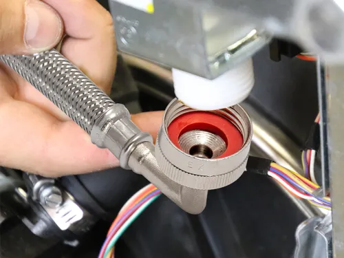 Braided Dishwasher Supply Line with FHT Elbow