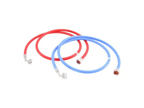 6 Foot Red/Blue 2 Pack PVC Washing Machine with Elbow Hose