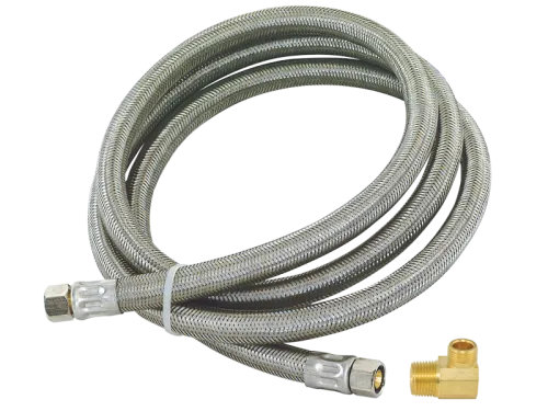 Braided Dishwasher Supply Line with MIP Elbow
