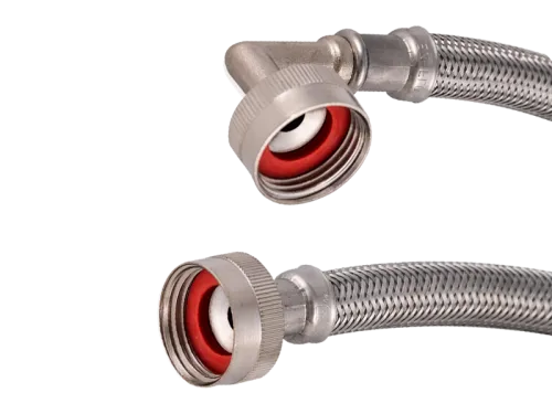 Braided Stainless Steel Washing Machine Connector with Elbow