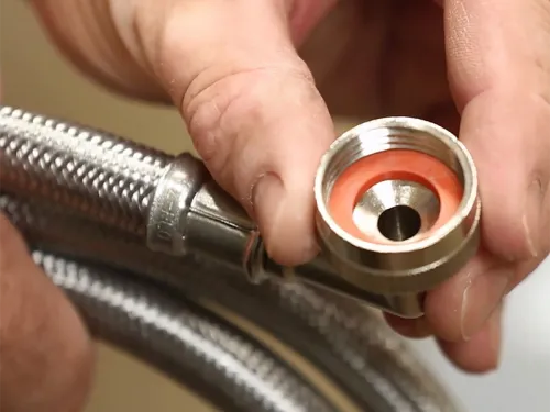 Braided Stainless Steel Washing Machine Connector with Elbow