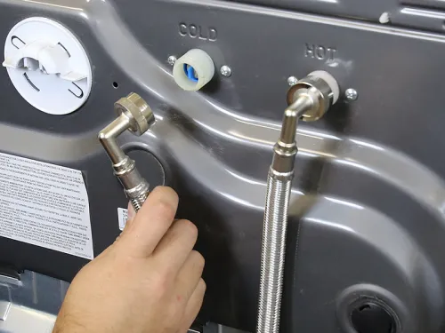 Braided Stainless Steel Washing Machine Connector with Elbow