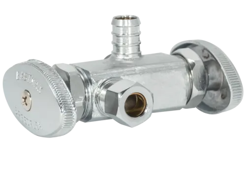 SpeedFlex™ Multi-Turn Dual Handle / Dual Outlet PEX Crimp Stop Valve