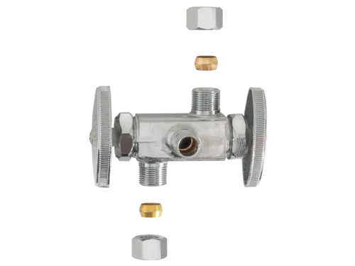 SpeedFlex™ Multi-Turn Dual Handle / Dual Outlet PEX Crimp Stop Valve
