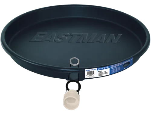 Black Plastic Water Heater Pan with CPVC Fittings - SKU: 60082CPN