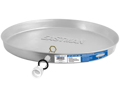 Aluminum Water Heater Pan with PVC Fittings - SKU: 60086