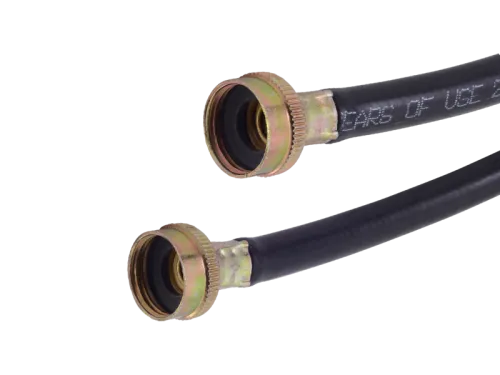 Black Rubber Washing Machine Hoses With Elbows - 1 Pair
