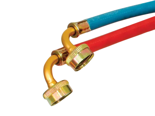 Rubber Washing Machine Hoses With Elbows - 1 Pair