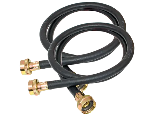 Black Rubber Washing Machine Hose - 1 Pair