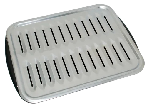 2-Piece Porcelain Broiler Pan in Chrome