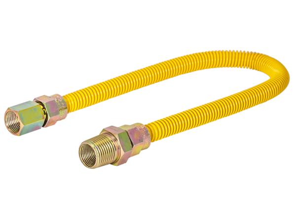 3/8 in. OD Epoxy-Coated Gas Connector - FIP x MIP - SKU: 10YE515012