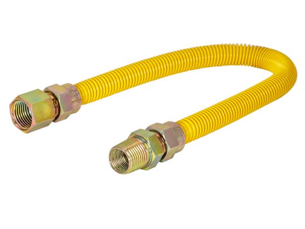1/2 in. OD Epoxy-Coated Gas Connector - FIP x MIP - SKU: 20YE515012