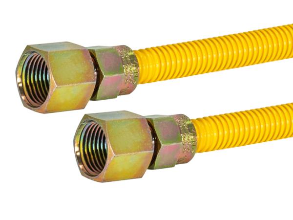 1/2 in. OD Epoxy-Coated Gas Connector - FIP x FIP - SKU: 20YE515136