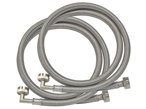 Braided Stainless Steel Washing Machine Connector with Elbow (2-Pack)