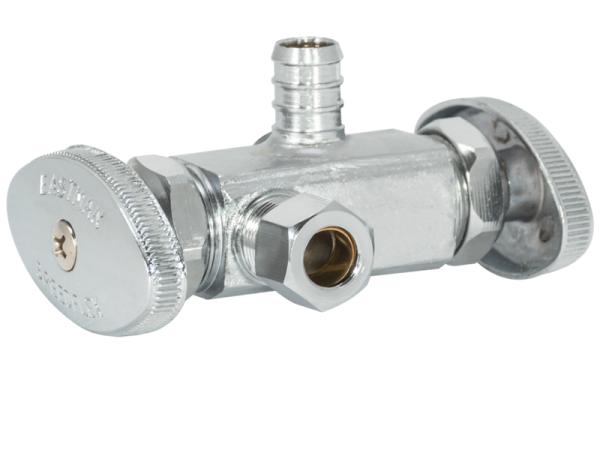 SpeedFlex™ Multi-Turn Dual Handle / Dual Outlet PEX Crimp Stop Valve