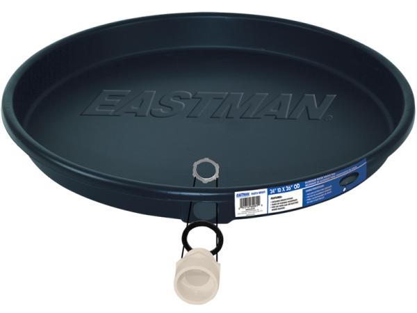 Black Plastic Water Heater Pan with CPVC Fittings - SKU: 60082CPN