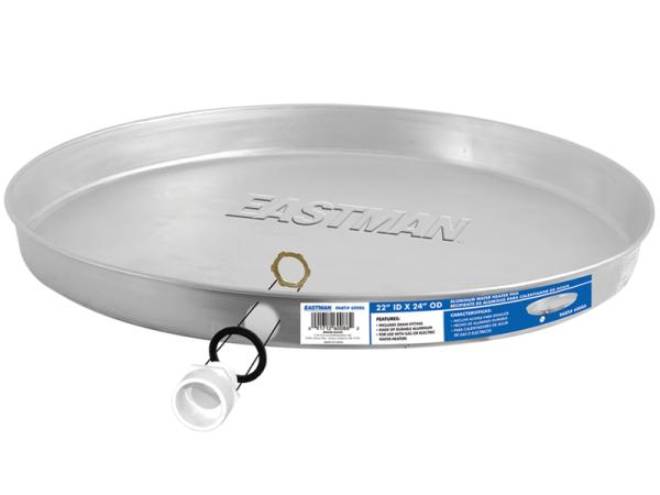 Aluminum Water Heater Pan with PVC Fittings - SKU: 60086