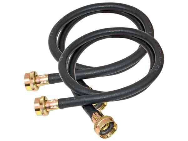 Black Rubber Washing Machine Hose - 1 Pair