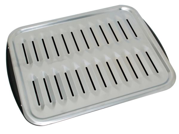 2-Piece Porcelain Broiler Pan in Chrome