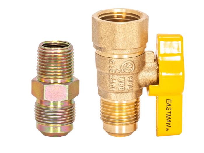 1/2 in. OD Stainless Steel Gas Connector with Ball Valve - SKU: 20SS506124