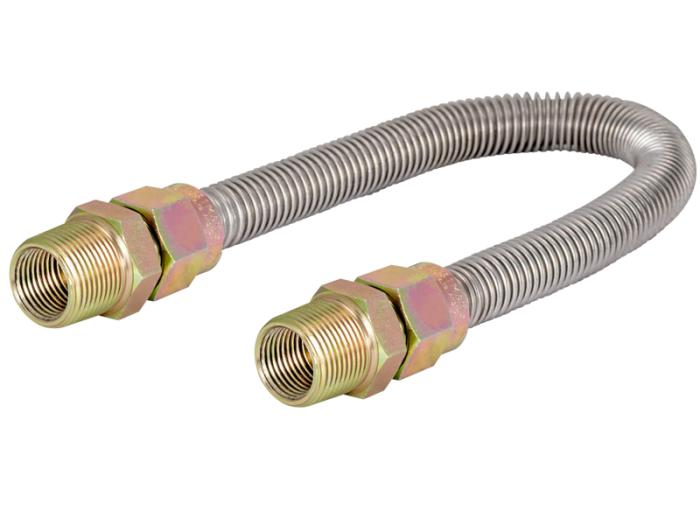 5/8 in. OD Stainless Steel Gas Connector - MIP x MIP - SKU: 30SS545436